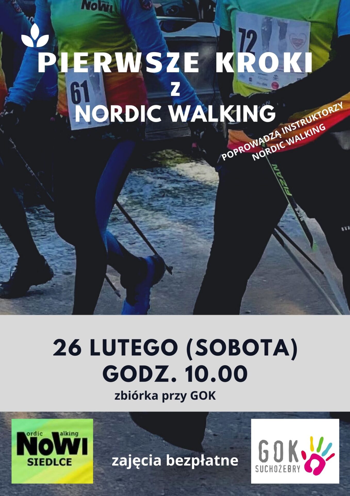 plakat pierwsze kroki z nordic walking
