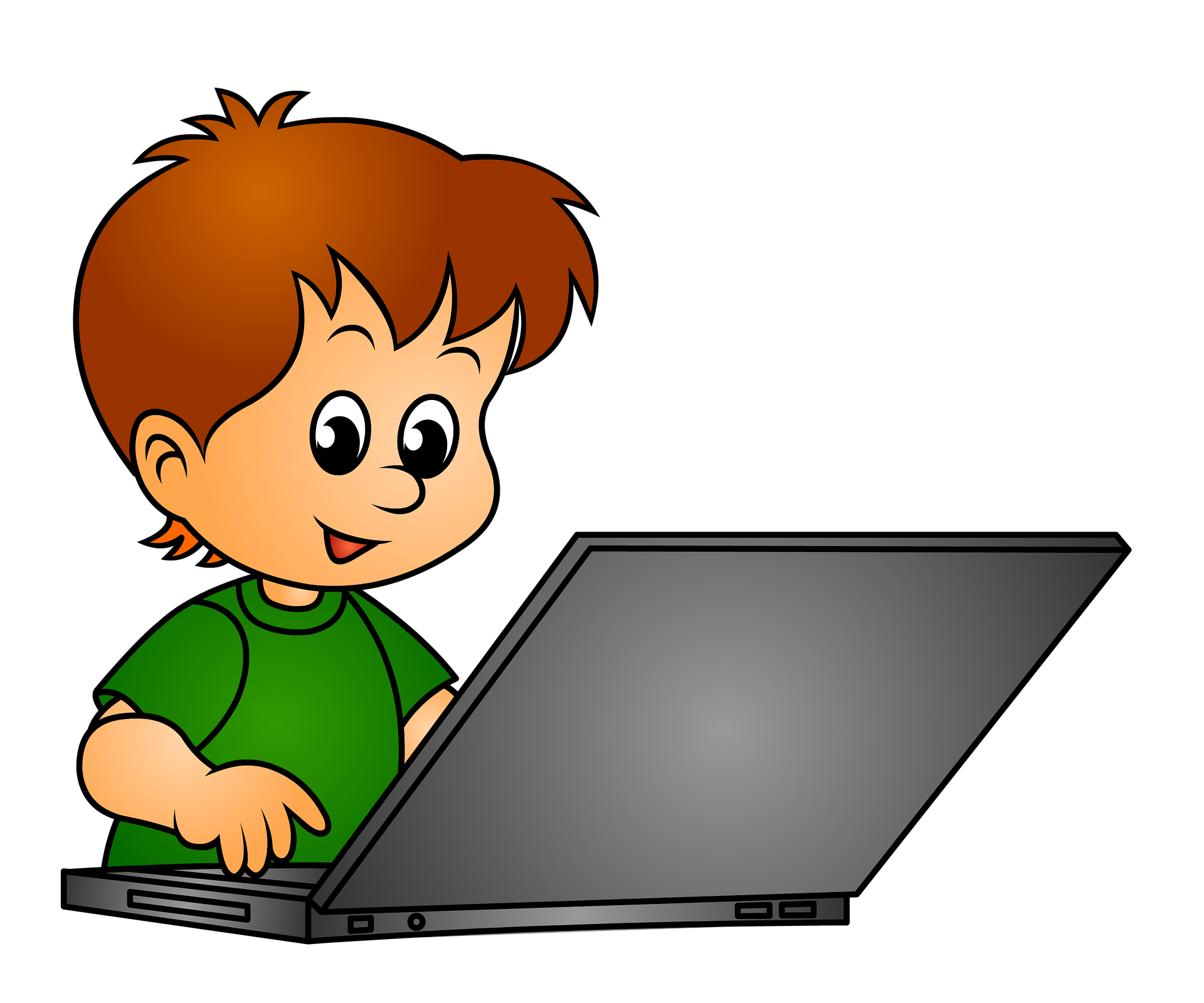 grafika dziecko laptop
