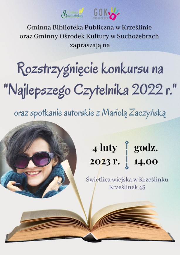 plakat biblioteka rozstrzygnięcie konkursu najlepszy czytelnik 2022 roku
