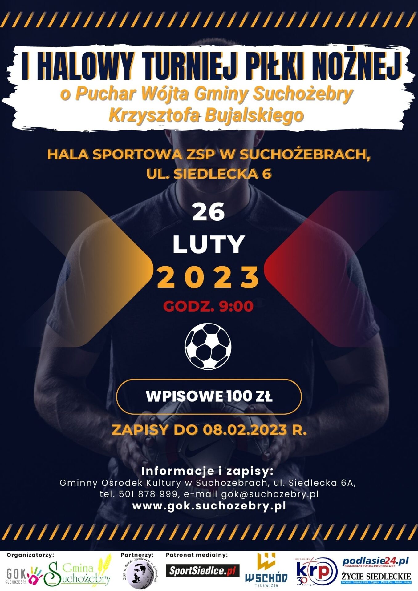 plakat halowy turniej piłki nożnej p puchar wójta gminy suchożebry