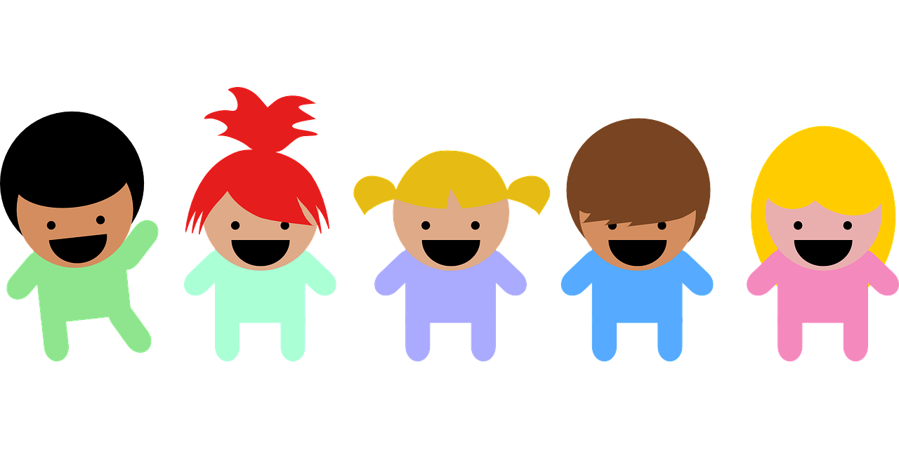 grafika przedstawiająca małe uśmiechnięte dzieci