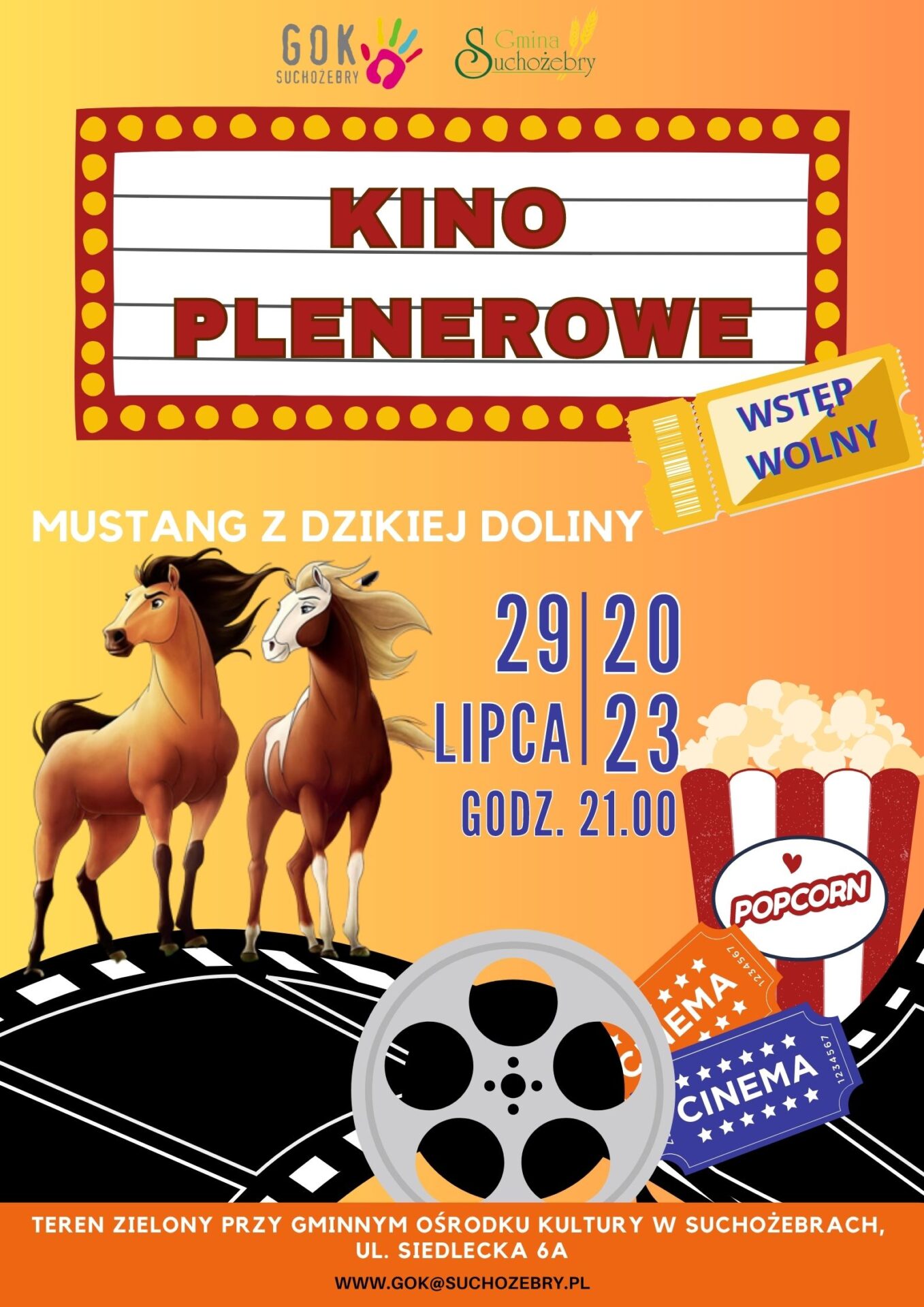 kino plenerowe lipiec 2023 plakat  "mustang z dzikiej doliny"